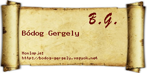 Bódog Gergely névjegykártya
