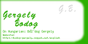 gergely bodog business card